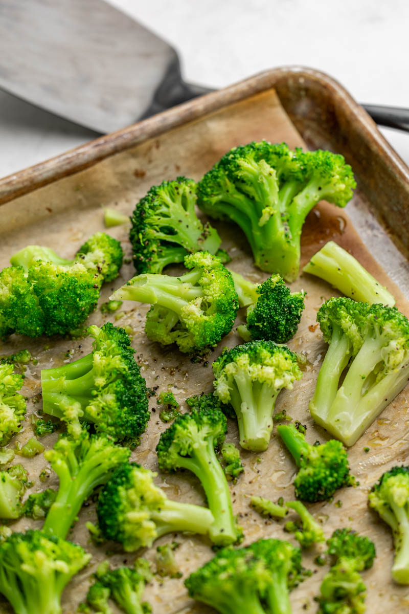 Broccoli cooked from frozen.