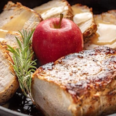 Apple glazed roasted pork loin