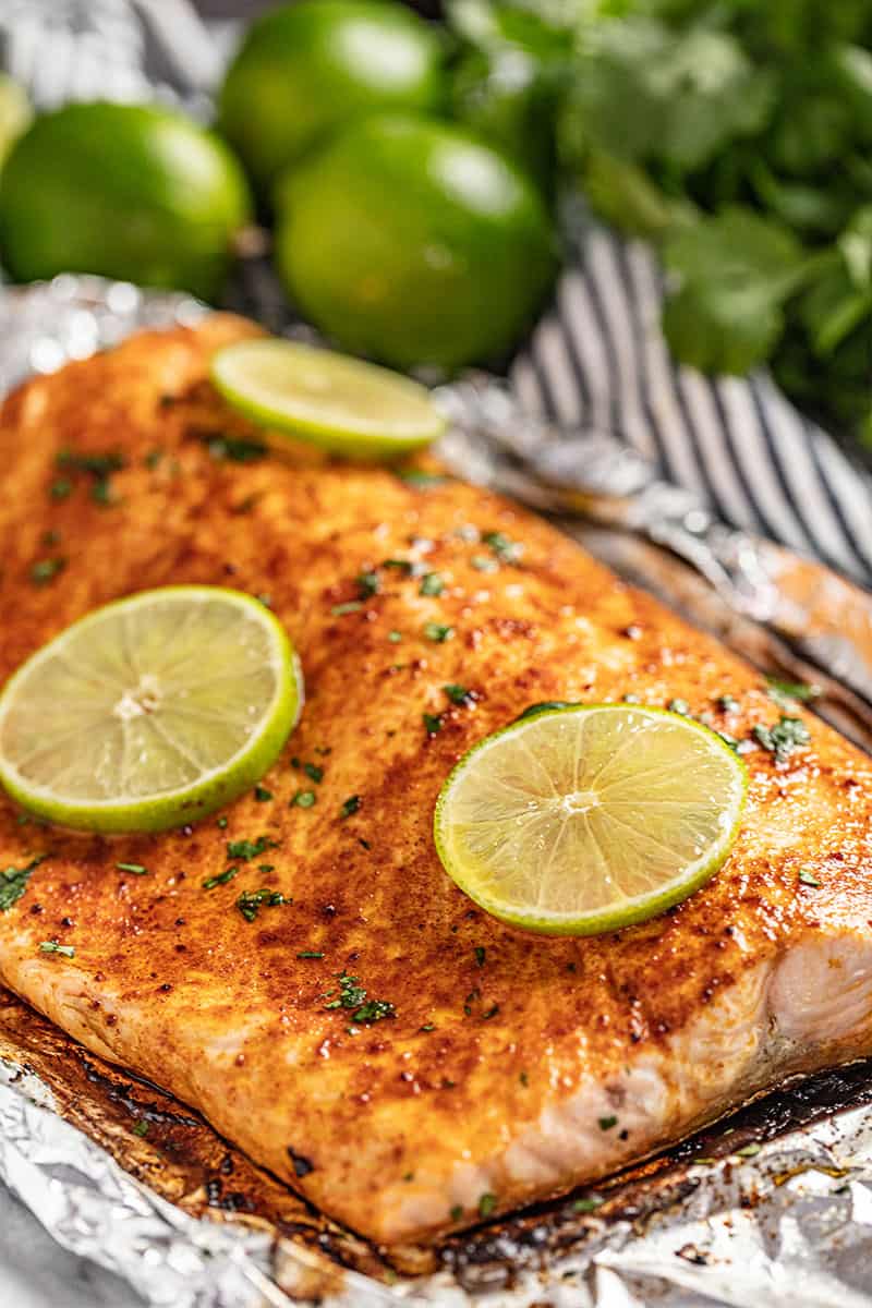 Chili lime salmon in foil.