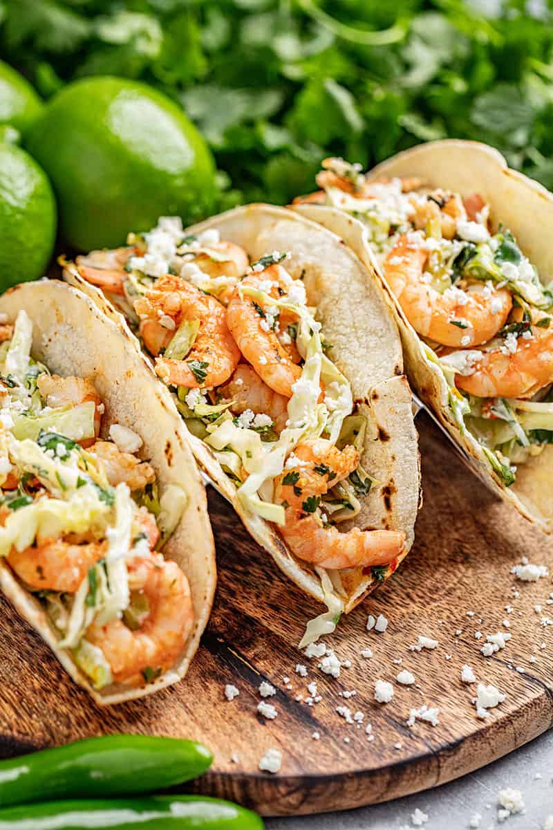 Cilantro lime shrimp tacos.